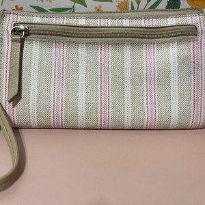 Coach tan, cream and pink wallet/wristlet